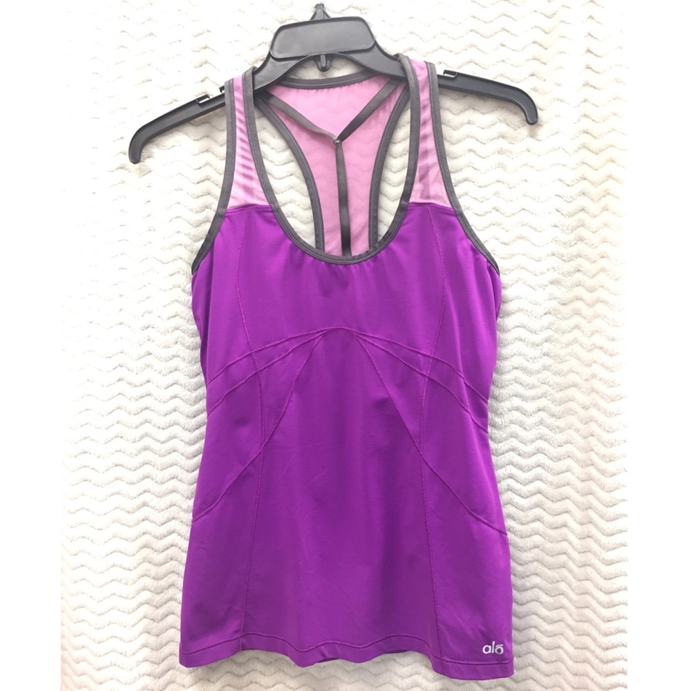 ALO CoolFit Two Tone Purple Tank Top Size Medium